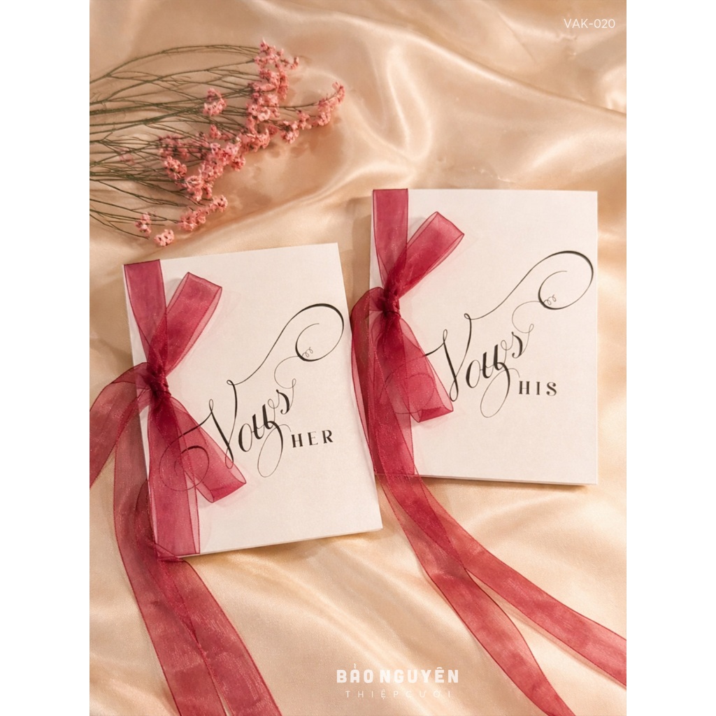 02 VOWS WEDDING - Set 2thiệp [ Thiệp cưới hẹn ước cô dâu-chú rể & chụp ảnh cưới]