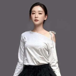 [HOẢ TỐC] Thun Lệch Vai Tay Dài Buộc Nơ | Ballet Core T-shirt