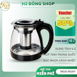 Ấm Trà Thuỷ Tinh Có Lưới Lọc 1l5 Cao Cấp Đẹp Mắt