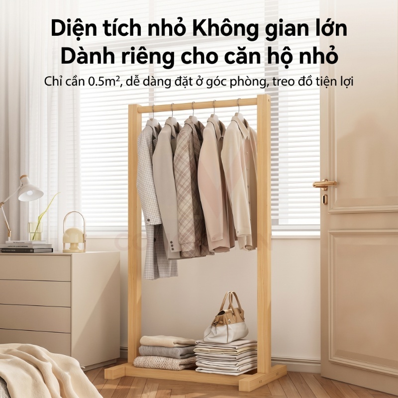 CONOCO Tủ quần áo mở gỗ thông tự nhiên cao cấp không cửa decor phòng ngủ