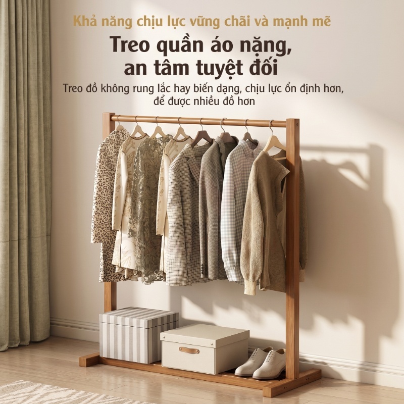 CONOCO Tủ quần áo mở gỗ thông tự nhiên cao cấp không cửa decor phòng ngủ