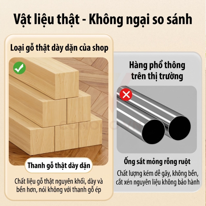 CONOCO Tủ quần áo mở gỗ thông tự nhiên cao cấp không cửa decor phòng ngủ