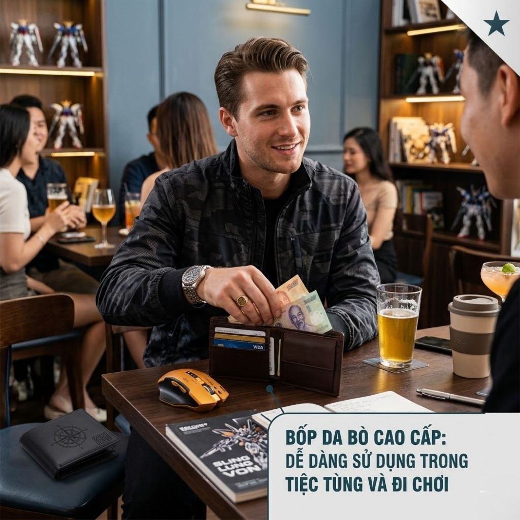 Ví Nam Da Bò Cao Cấp Chính Hãng - Không Tróc, Nhiều Ngăn, Tặng Kèm Hộp Dùng Làm Quà Tặng | TRONBO