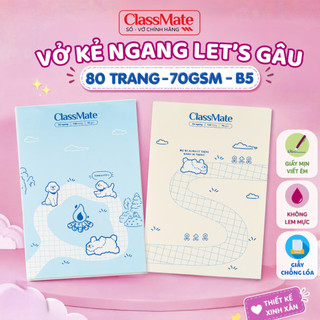 Vở B5 Kẻ Ngang  Let's Go Classmate 120Trang Ghi Chép Viết Bài, Tập Kẻ Ngang Cho Học Sinh Sinh Viên Chống Lóa, Chống Thấm