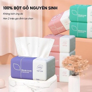 1 bịch 10 gói Khăn giấy rút Top Gia 3 màu siêu tiết kiệm, mền mịn an toàn cho mọi loại da
