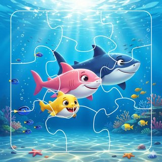 COMBO SỈ 12 tranh ghép nhỏ 17cm Baby Shark, có khung lắp TooYoo TG0117