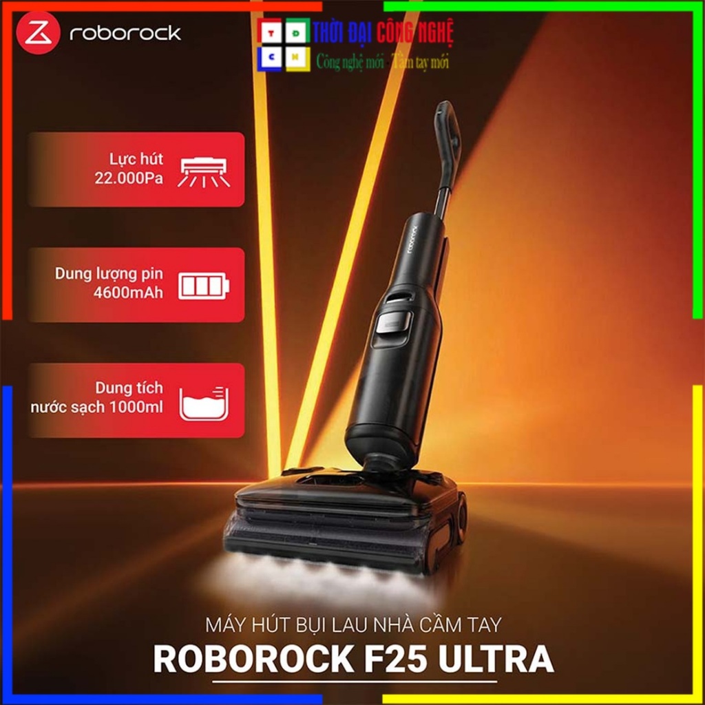Máy hút bụi lau nhà Roborock F25 Ultra lực hút 22.000Pa. Bảo hành 24 tháng, 1 đổi 1 15 ngày.