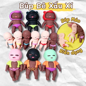Đồ Chơi Bóp Giảm Stress Hình Em Bé Dẻo Mềm, Búp Bê Xấu Xí Squishy Co Giãn, Giải Trí