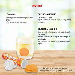 Viên sủi TPBVSK MyVita Multi hương cam tuýp 20 viên