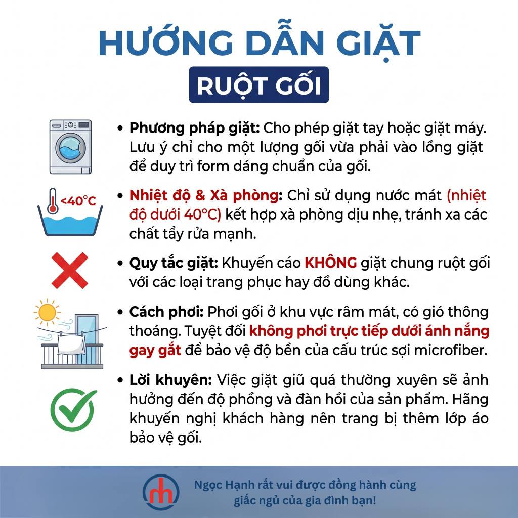 Ruột Gối Nằm Cho Bé Lông Vũ nhân tạo mềm mại, êm ái, nâng đỡ tốt, kháng khuẩn - Ngọc Hạnh Bedding