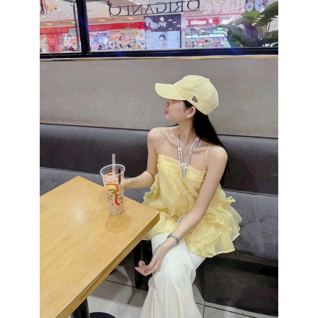 Set Thời Trang Nữ 2 Dây Dáng Babydoll Đi Biển Nhẹ Nhàng Tiểu Thư, Chất Tơ HAI LỚP