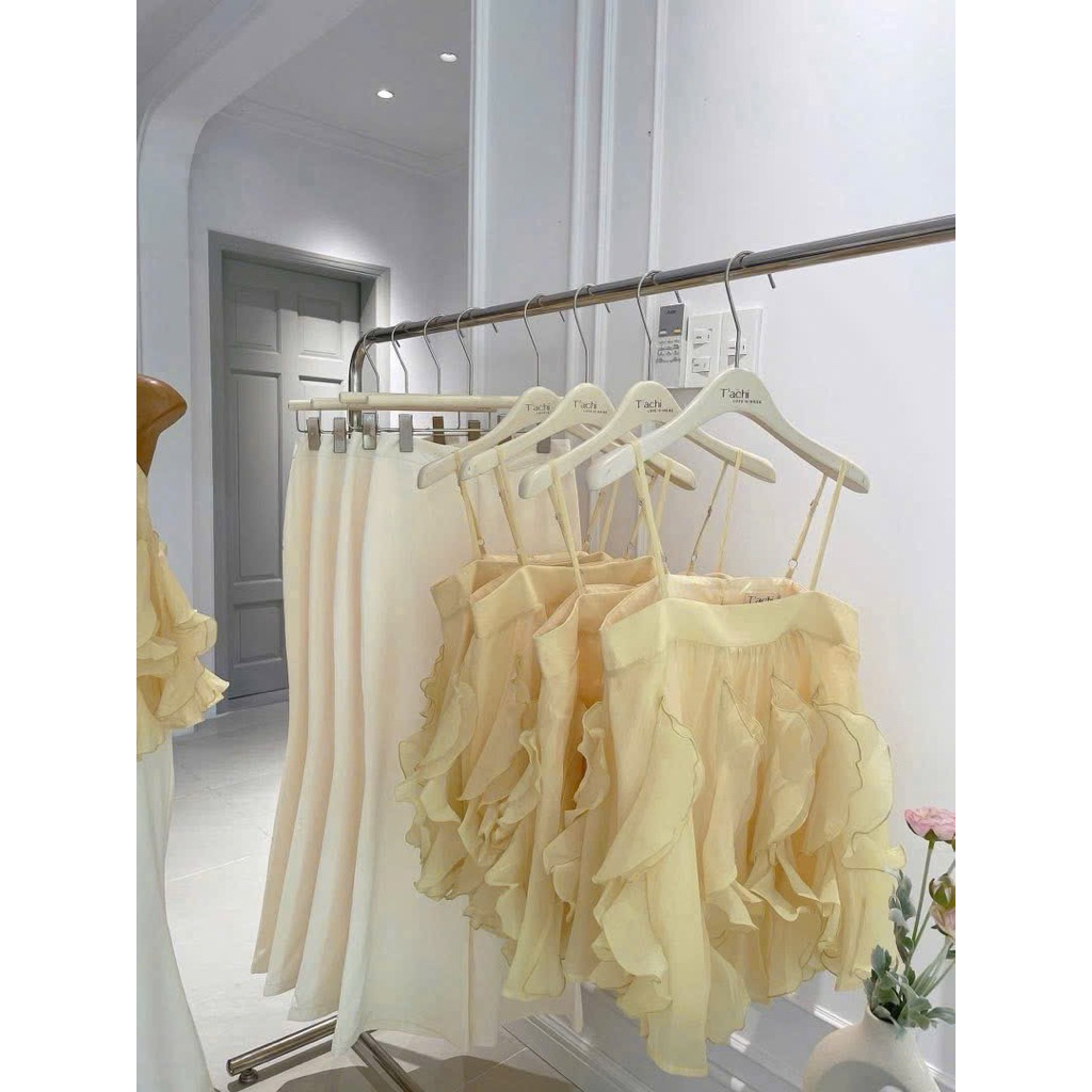Set Thời Trang Nữ 2 Dây Dáng Babydoll Đi Biển Nhẹ Nhàng Tiểu Thư, Chất Tơ HAI LỚP