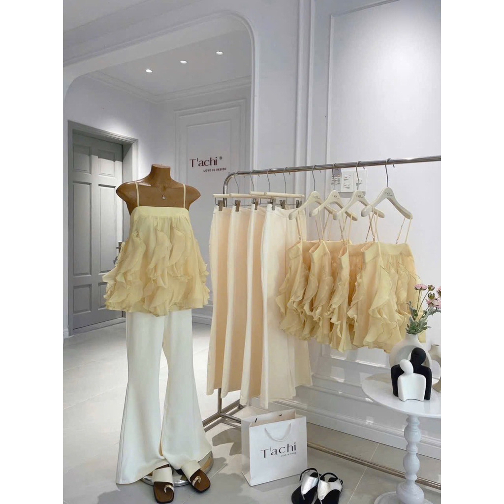Set Thời Trang Nữ 2 Dây Dáng Babydoll Đi Biển Nhẹ Nhàng Tiểu Thư, Chất Tơ HAI LỚP