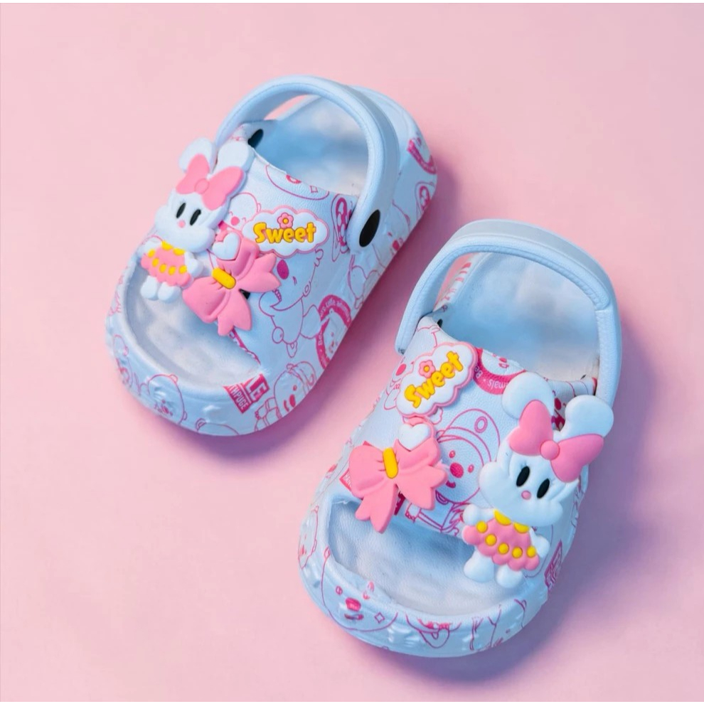 Dép bánh mì 2 quai kèm quai sau hàng cao cấp siêu nhẹ hình mèo KITTY cho bé gái
