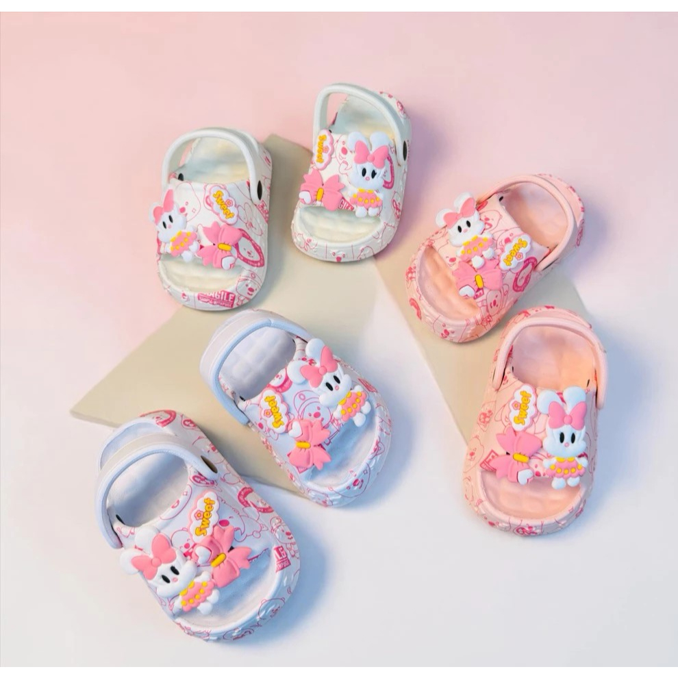 Dép bánh mì 2 quai kèm quai sau hàng cao cấp siêu nhẹ hình mèo KITTY cho bé gái