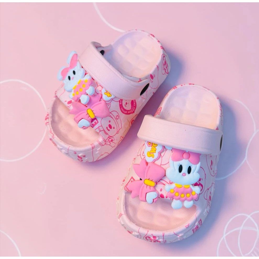 Dép bánh mì 2 quai kèm quai sau hàng cao cấp siêu nhẹ hình mèo KITTY cho bé gái