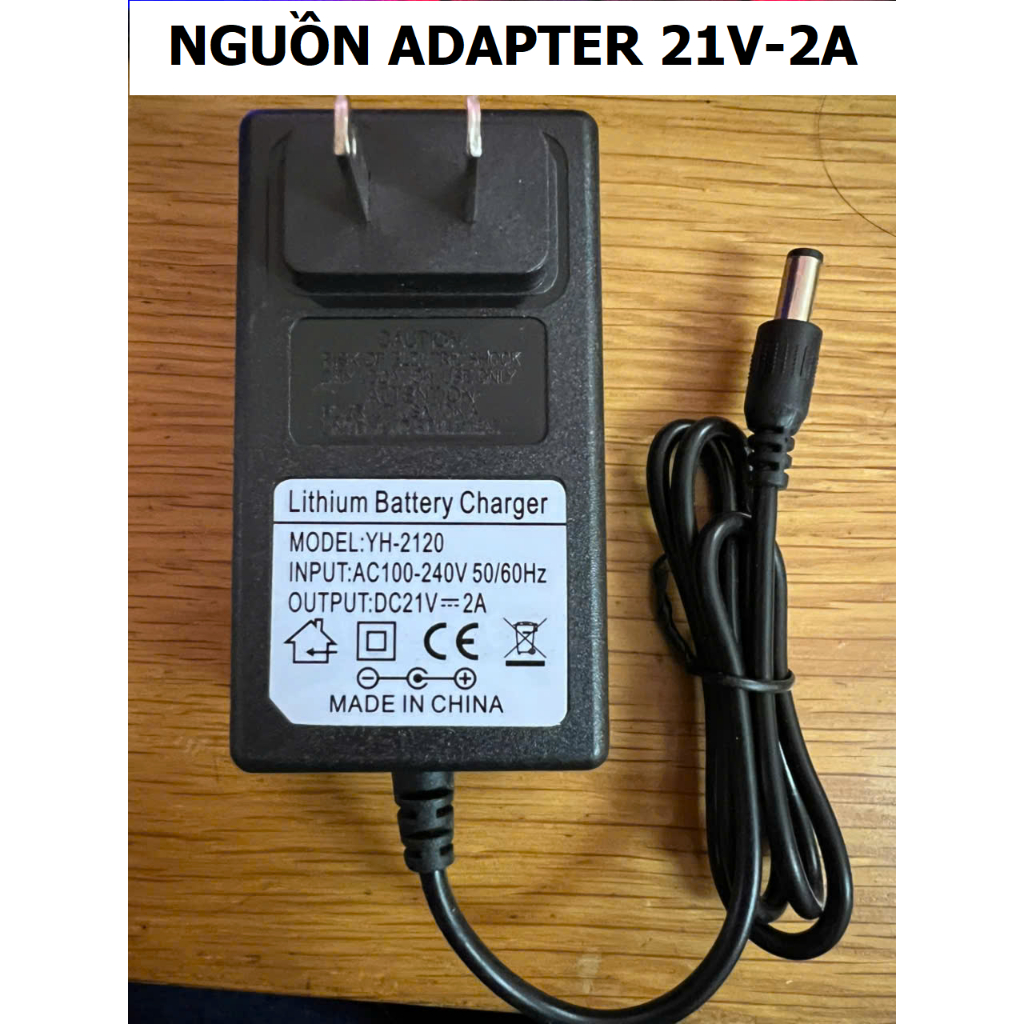 Nguồn sạc 12V-2A, 21V-2A đầu cắm DC 5.5*2.5 dùng cho nguồn camera, sạc loa thông dụng