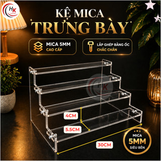 [Mica 5mm] Kệ Mica Bậc Thang Trưng Bày Mô Hình 2 3 5 Tầng – Khay Hộp Trưng Bày Mỹ Phẩm Mica Dày Trong Suốt Cao Cấp Dày