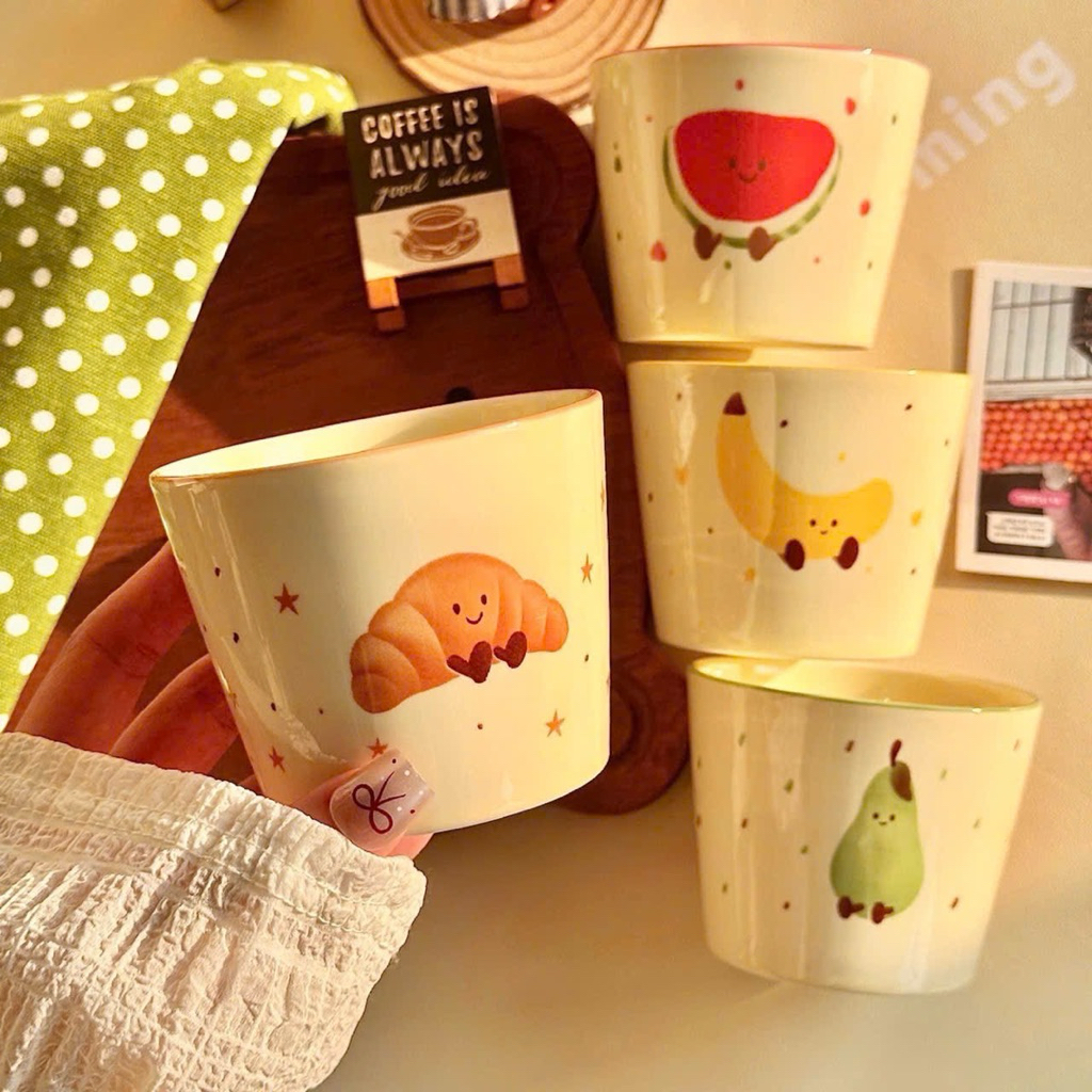 🍹 Set 4 Cốc Sứ Mix Hình Dễ Thương – Xinh Xắn Cho Mọi Góc Chill 💖