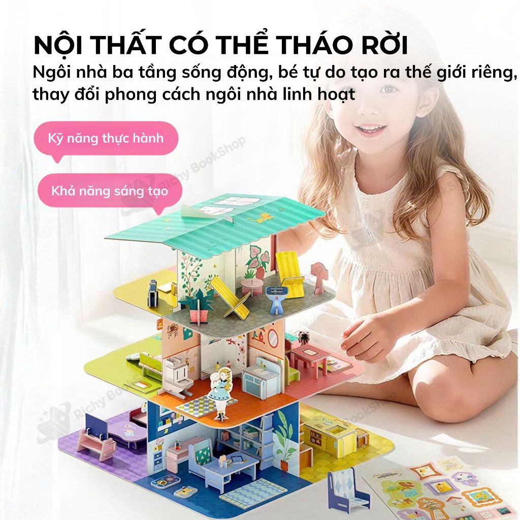 Mô hình nhà búp bê Mideer mô hình nhà biệt thự DIY Creative Villa