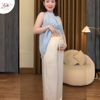 Quần Lụa Bầu Belles Lụa Tô Châu Cao Cấp Mềm Mịn Mát Cạp Chun Co Giãn Thoải Mái Form Suông Đứng QL34