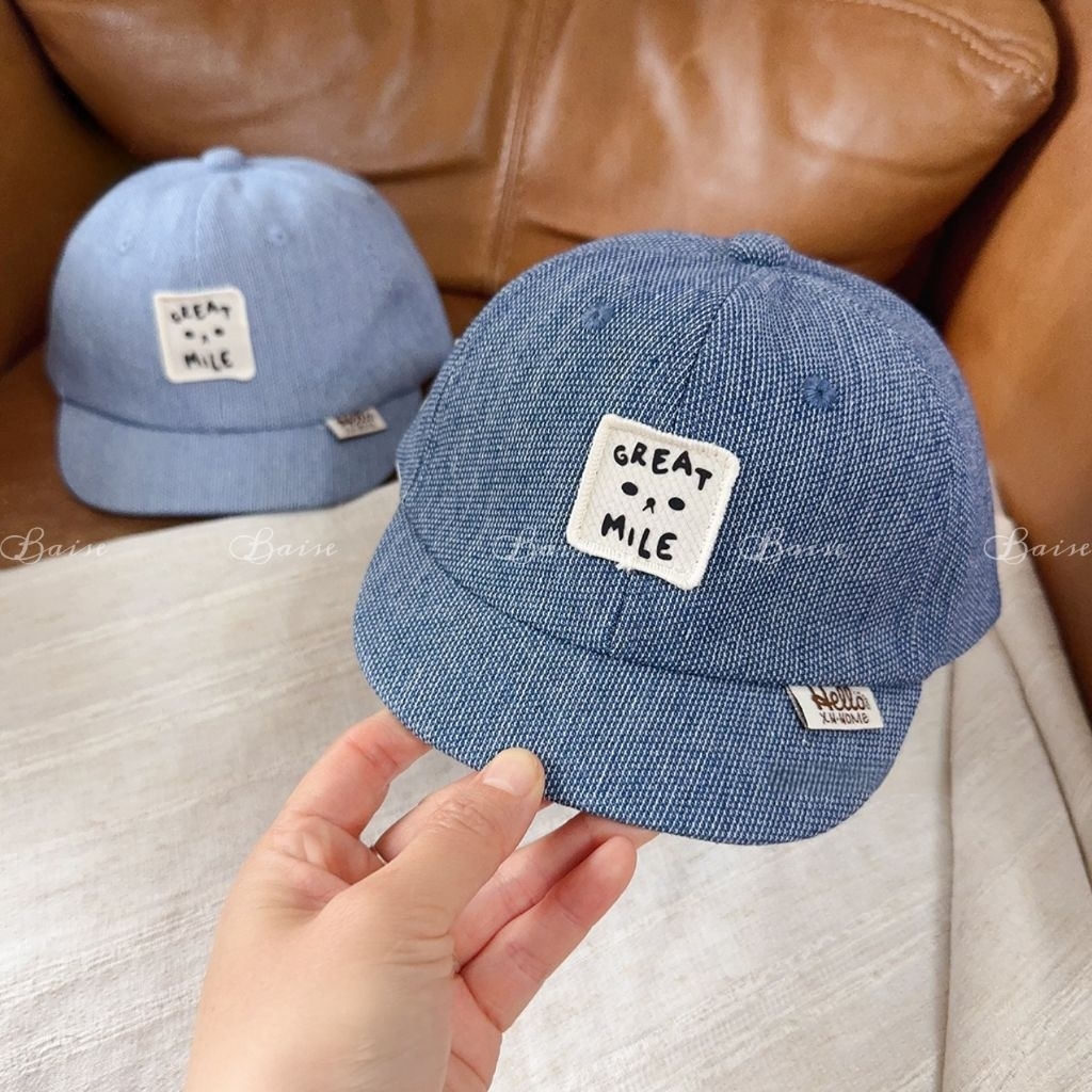 [6-12 Tháng] Mũ lưỡi trai trẻ em GREAT MILE size 46–48cm – Nón bé trai bé gái, chất vải mềm thoáng, form xinh Hàn Quốc
