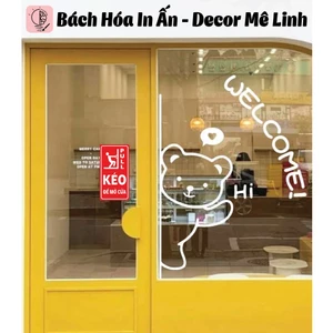 DECAL DÁN CỬA KÍNH - KÉO - PULL & ĐẨY - PUSH 🌈 Freeship - Chống Nước - Bóc Ra là Dán Liền !!!