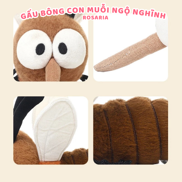 Thú Nhồi Bông Muỗi 25cm Chính Hãng – Gấu Bông Hình Muỗi Ngộ Nghĩnh, Chất Liệu Cao Cấp