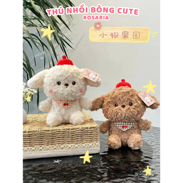 Thú Nhồi Bông Gấu Yếm Cherry 25cm Chính Hãng – Gấu Bông Cao Cấp, Mềm Mịn, An Toàn  Mô tả: