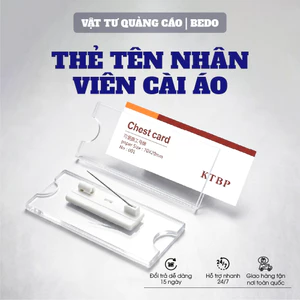 Bảng Tên Cài Áo BEDO Mica Nhựa Cao Cấp 20x60 20x70mm Ghim Cài Nhân Viên Văn Phòng Showroom