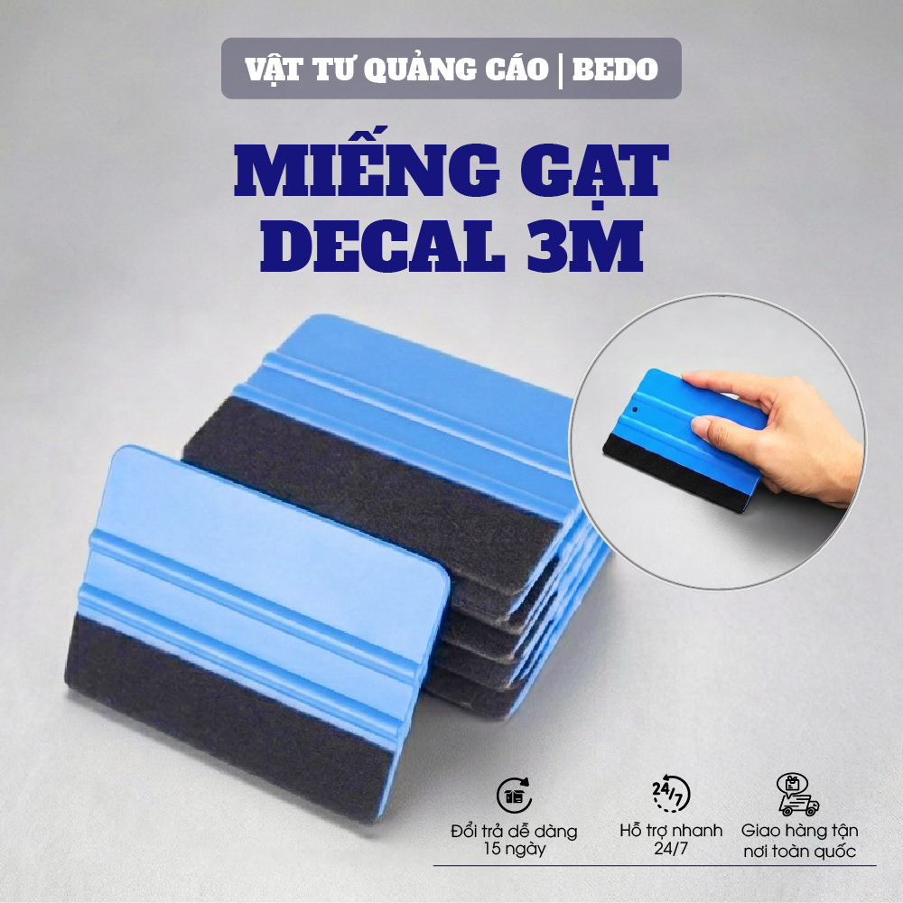 Miếng Gạt Decal Lưỡi Nỉ BEDO Nhựa ABS 7x10cm Gạt Decal Ô Tô Kính Tường Không Trầy Xước