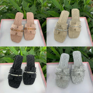 75k một đôi dép chữ H chất da kim tuyến phối xoàn (phom chuẩn sai chân gầy ốm lùi 1 sai)@mã 02