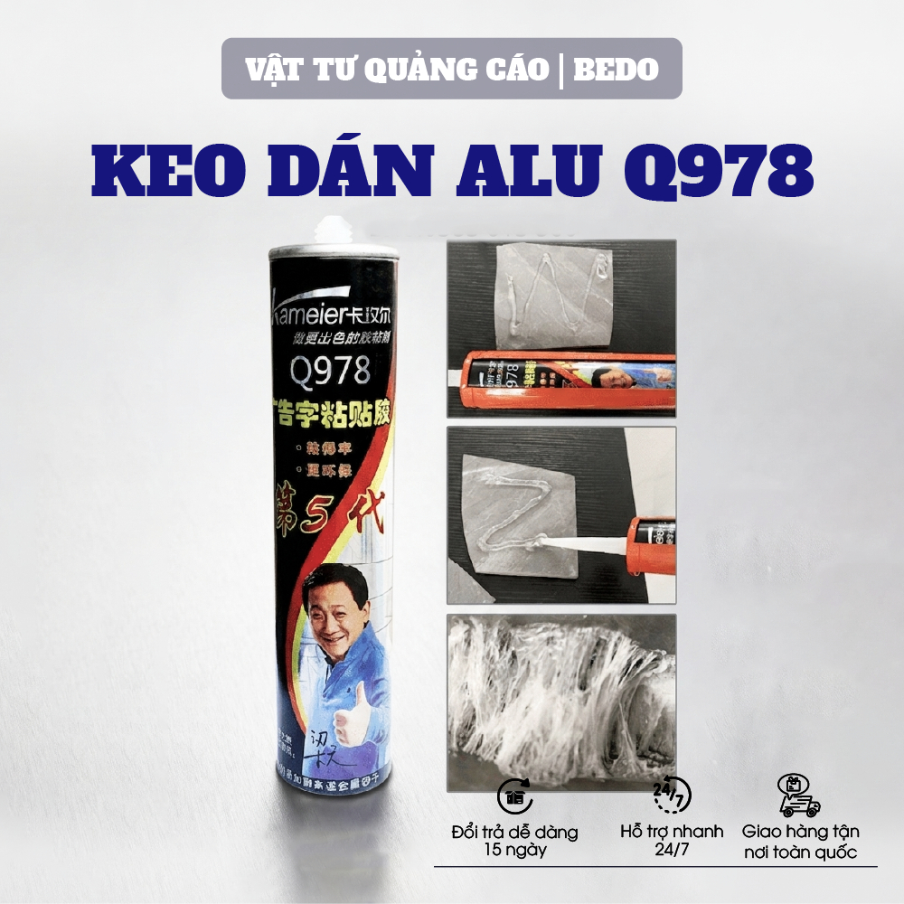 Keo Dán Alu BEDO Q978 300ml Trắng Trong Đàn Hồi Chống Bong Tróc Dán Alu Chuyên Dụng Bền Chắc