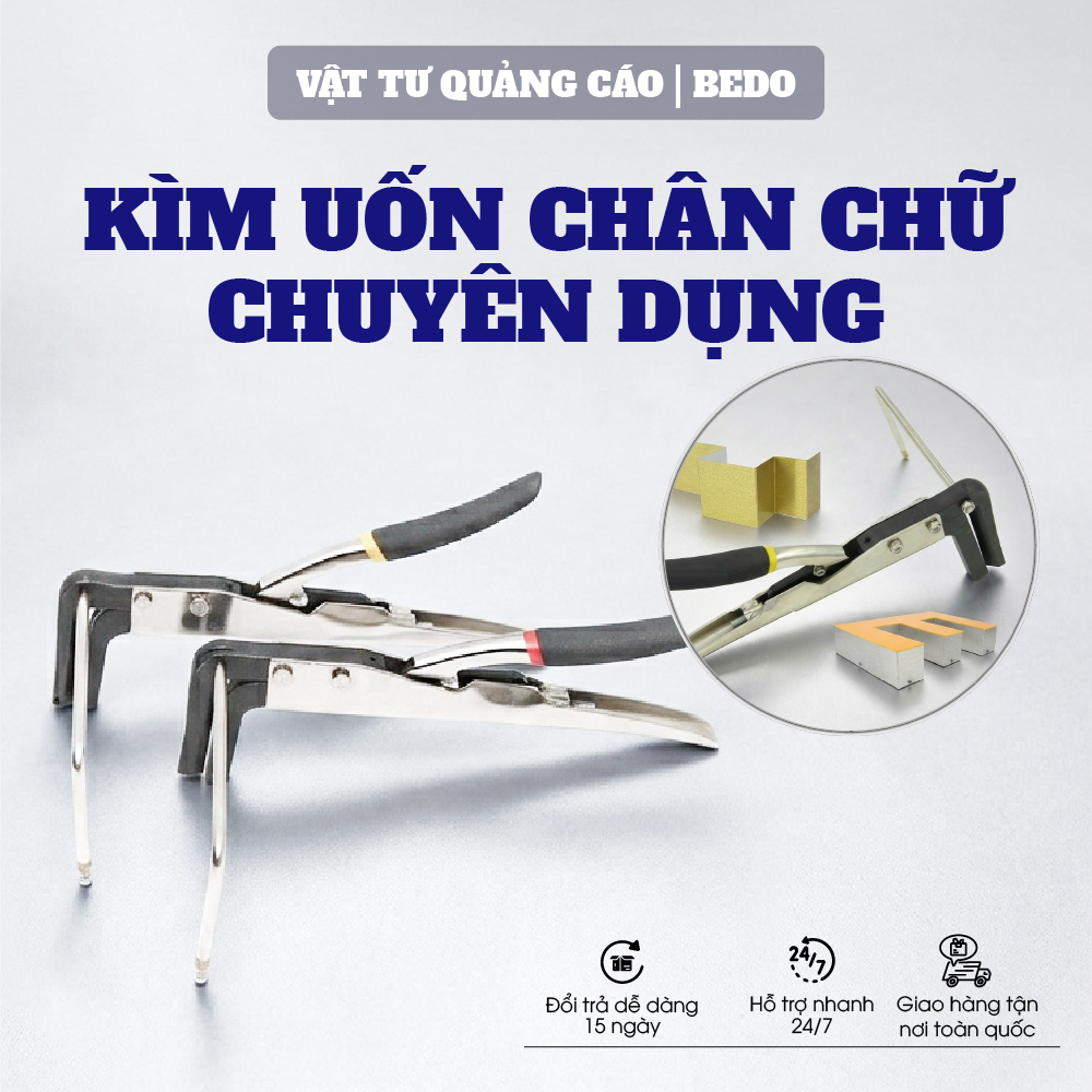 Kìm Uốn Chữ Nổi BEDO Uốn Chân Nhôm Inox Cao 8cm Dày 2mm Chính Xác Bền Đẹp Chuyên Dụng