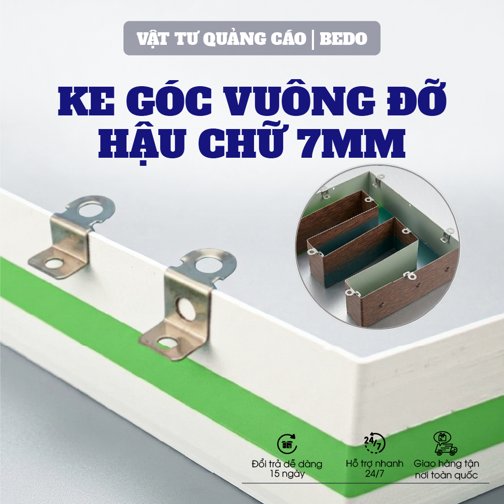 [ COMBO 100 ] Ke Bắt Chữ Nổi BEDO Inox Chống Gỉ Ke Đỡ Hậu Chữ 3D Gắn Fomex Bảng Hiệu Quảng Cáo Bền Chắc