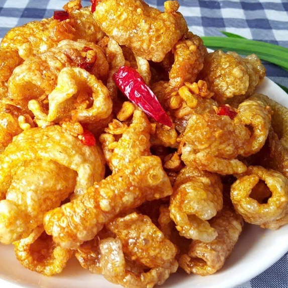 Da Heo Cháy Mắm Tỏi Siêu Giòn (HỦ 200G) - Không Hôi Dầu, Nhà Làm Không Chất Bảo Quản, Mặn Ngọt Vừa
