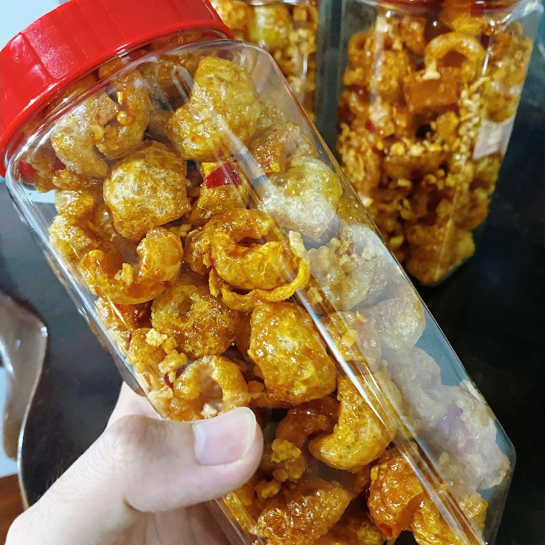 Da Heo Cháy Mắm Tỏi Siêu Giòn (HỦ 200G) - Không Hôi Dầu, Nhà Làm Không Chất Bảo Quản, Mặn Ngọt Vừa