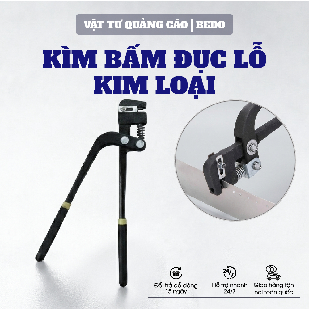 Kìm Đục Lỗ BEDO Thép Cao Cấp 12 Inch Lỗ 4.2mm Bấm Nhôm Tôn Inox Bền Chắc Chuyên Nghiệp