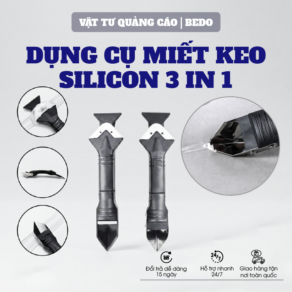 Dụng Cụ Miết Keo Silicone BEDO Nhựa Cao Cấp Đa Năng Miết Cạo Keo Làm Sạch Đường Keo Chuyên Nghiệp