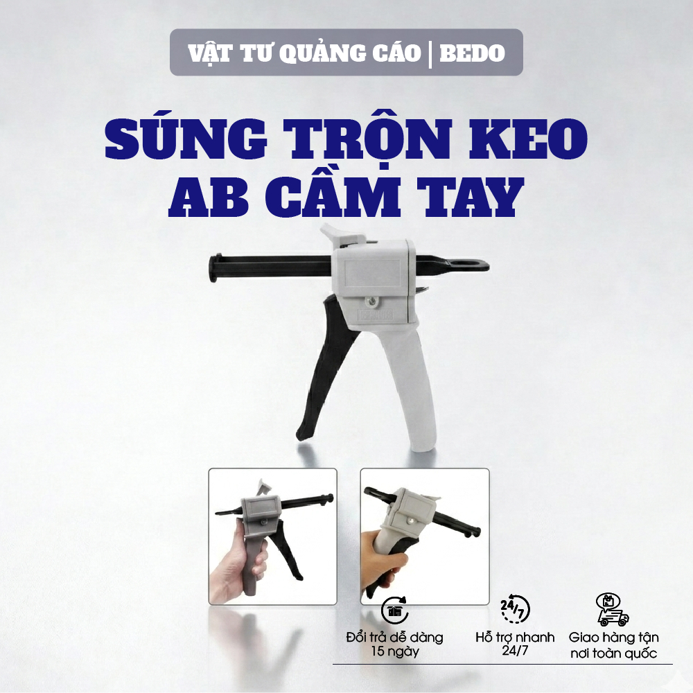 Súng Trộn Keo AB BEDO 50ml Nhựa Cao Cấp Tỷ Lệ 1:1 Bắn Keo 2 Thành Phần Chuyên Dụng