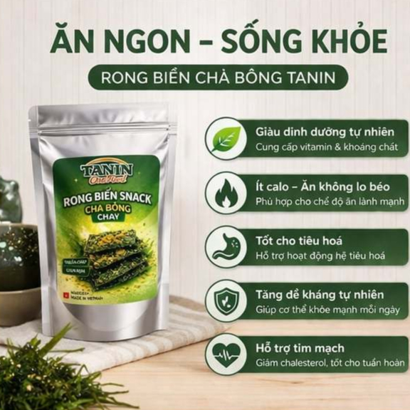 Snack Rong Biển Chà Bông (Chay) - Ăn Vặt Giàu Dinh Dưỡng, Thực Phẩm Sạch Chay Mặn Đều Được - KLT 55G