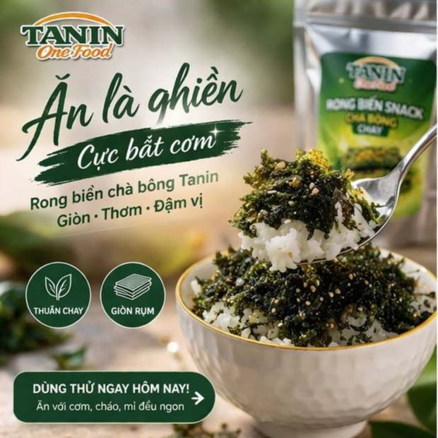 Snack Rong Biển Chà Bông (Chay) - Ăn Vặt Giàu Dinh Dưỡng, Thực Phẩm Sạch Chay Mặn Đều Được - KLT 55G