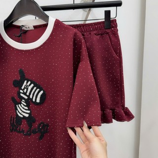Bộ đồ ngủ nữ dễ thương áo thun quần short bèo – Đồ mặc nhà nữ mềm mát, thoải mái