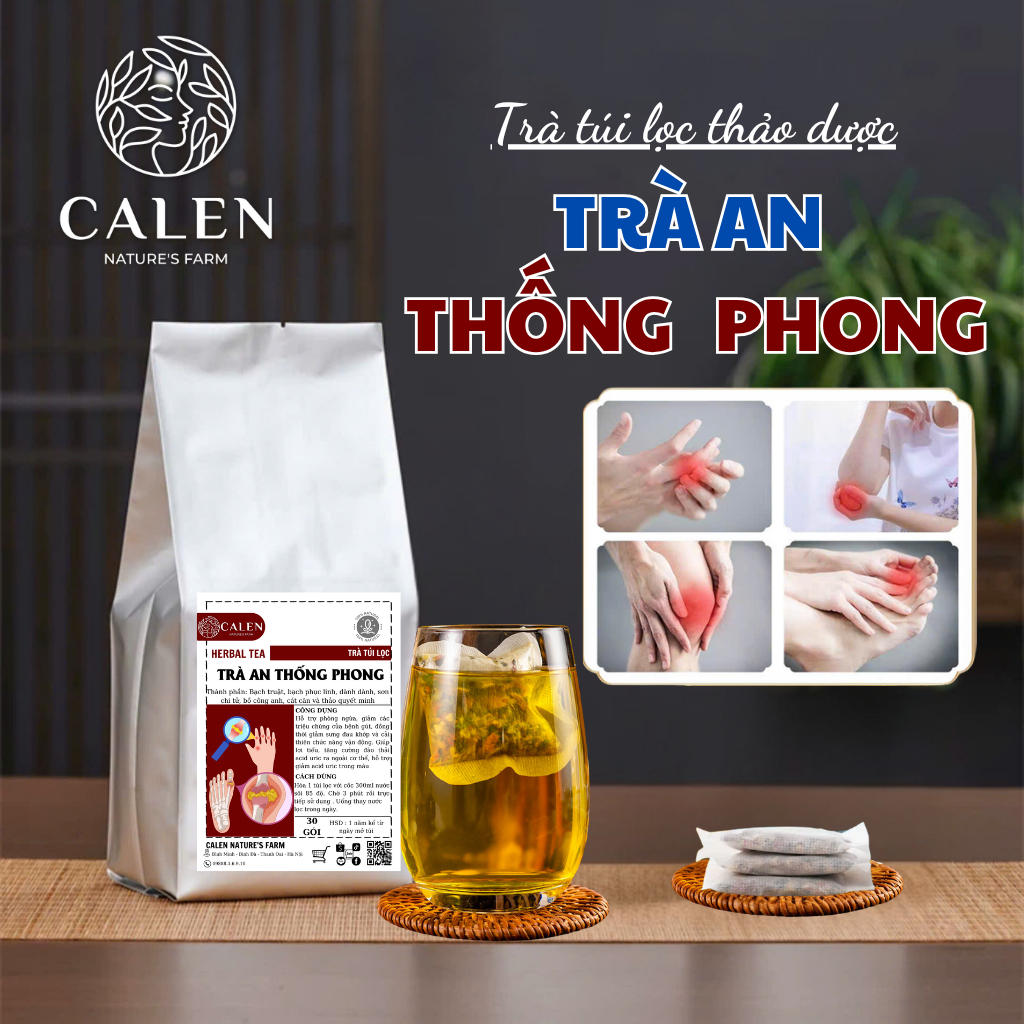 Trà An Thống Phong Calen Nature's Farm lợi tiểu đào thải acid uric, giảm sưng đau khớp cải thiện chức năng vận động