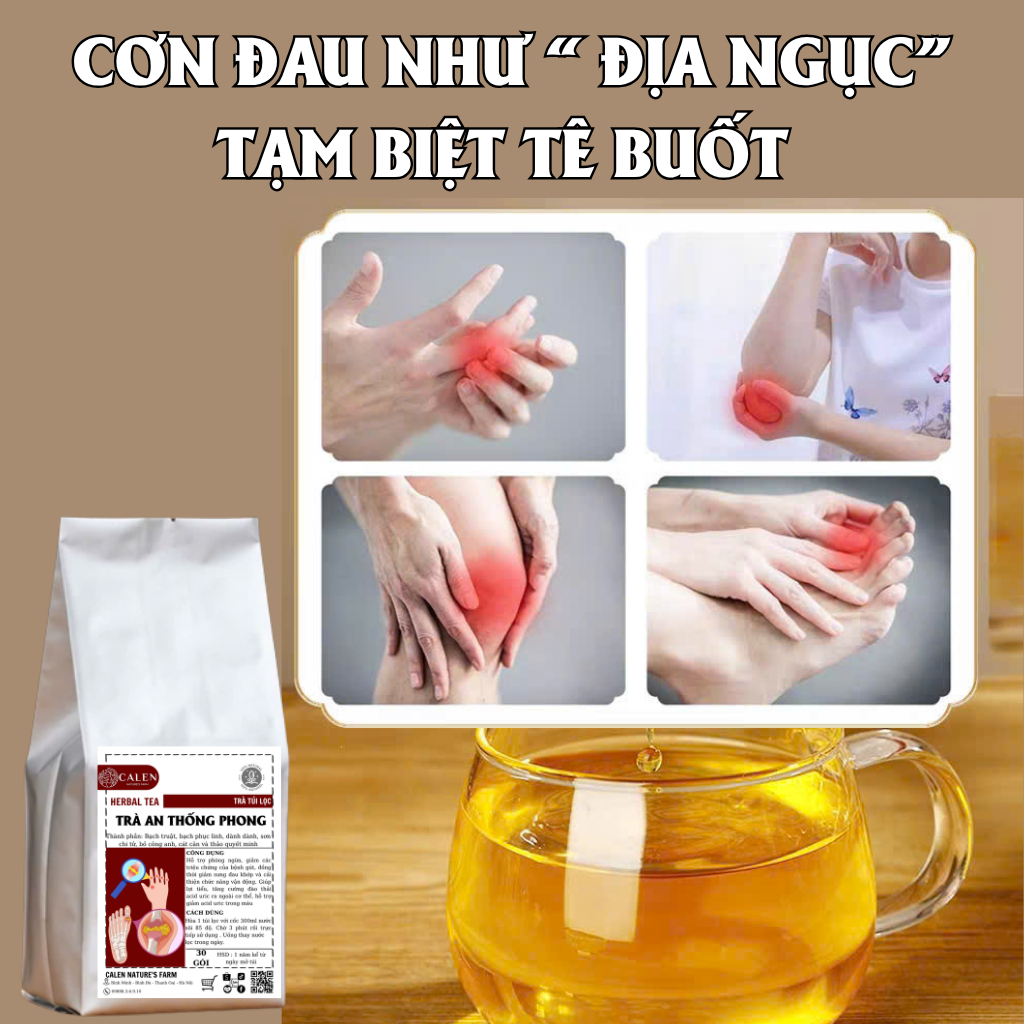 Trà An Thống Phong Calen Nature's Farm lợi tiểu đào thải acid uric, giảm sưng đau khớp cải thiện chức năng vận động