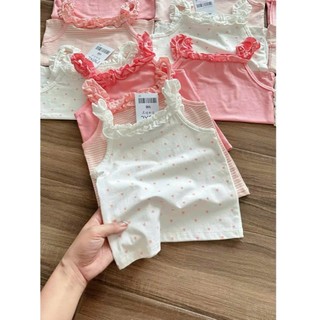 Set Áo 2 Dây Viền Bèo Bé Gái Mùa Hè 2026 Chất Cotton Mềm Mịn Size Từ 9-26Kg