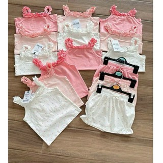 Set Áo 2 Dây Viền Bèo Bé Gái Mùa Hè 2026 Chất Cotton Mềm Mịn Size Từ 9-26Kg