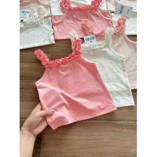 Set Áo 2 Dây Viền Bèo Bé Gái Mùa Hè 2026 Chất Cotton Mềm Mịn Size Từ 9-26Kg