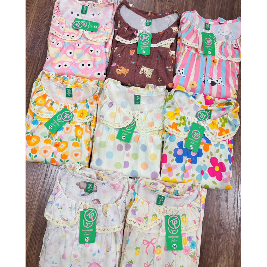 Bộ Tole Dài Tiểu Thư Hoạ Tiết Xinh Xắn 2 Size M và L