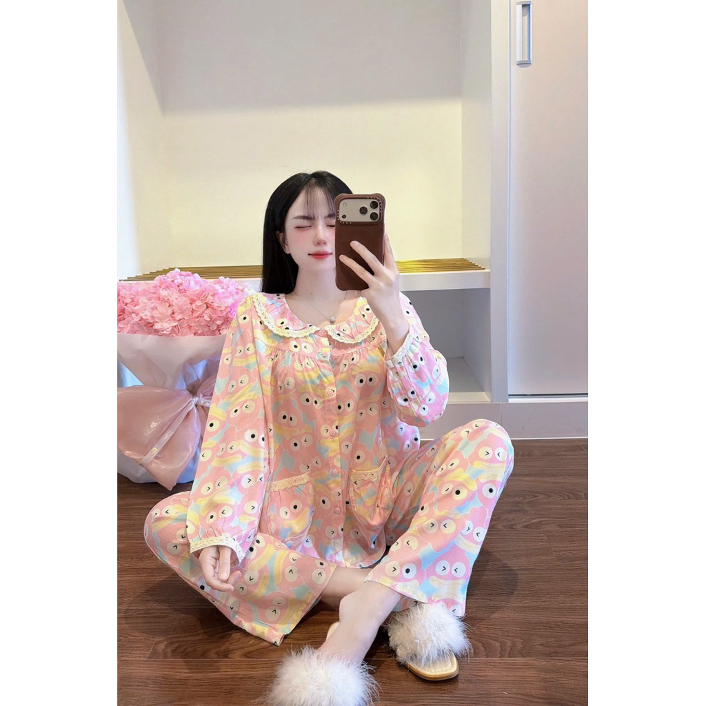 Bộ Tole Dài Tiểu Thư Hoạ Tiết Xinh Xắn 2 Size M và L